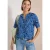 Cecil Dames Blouse met korte mouwen en paisleyprint in Blauw