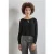 Street One Dames Materiaalmix overhemd in Zwart