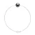 Armband Love Links Link Venetiaans van Zilver 925 versierd met een Echte Gecultiveerde Tahiti Parel Rond 9-10 mm