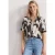 Street One Dames Overhemdblouse met korte mouwen en omgeslagen details in Bruin