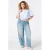 MS Mode gestreepte top met glitters Plus Size – lichtblauw