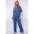 Exxcellent wide leg high waist casual broek blauw