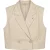 Malelions Women Cropped Linen Emblem Gilet | Beige