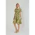 Bloemige Rimpelde Midi Jurk met Off-Shoulder en Strikdetail