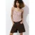 Mango geruite top – lichtroze