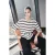 TRENDYOLMİLLA Dames Ecru Gestreept Kort Relaxed fit Blouses