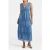 Forever New Jade Tiered Plisse Midi Dress Blue