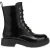 Moschino City Love Combat Boots In Abrasive Calfskin Black