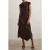 Reiss Twill Jersey Midi Dress Burgundy