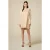 Oltre Long-sleeved Satin Dress Beige