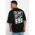 TRENDYOL MAN Heren Zwart Slogan Kort Oversized T-shirts