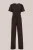 WE Fashion – Dames jumpsuit met strikceintuur – Donkerbruin –