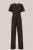 WE Fashion – Dames jumpsuit met strikceintuur – Donkerbruin –