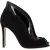 Gianvito Rossi Vamp Peep-Toe Enkellaarsjes in Zwarte Suède en Leer