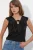 Dames Effen Gebreide Korte Blouse Met Knop Vooraan