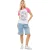 Brave Soul Dames-T-shirt met opdruk en contrasterende mouwen (Wit/Koraal)