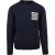Aquascutum Iconische Pocket Crew Neck Sweatshirt Marineblauw