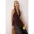 TRENDYOLMİLLA Dames Bruin Effen Mouwloos Regular fit Blouses