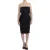 Masha Ma Zwarte Strapless Versierde Pennenjurk