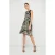 Mouwloze chiffon jurk met a-lijn print