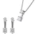 Orphelia ‘Lykke’ Dames 925 Sterling Zilveren Set: Ketting-Hanger + Oorbellen – Zilver SET-7128