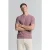 No Excess Pullover Short Sleeve Crewneck Solid Slub Knit Mauve