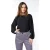 EsQualo Blouse R-neck Structure Black