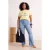 Trendyol Curve Dames Blauw Effen Flared Hoge taille Grote maten Jeans