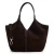 Manfield suède shopper donkerbruin
