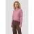 Anytime top met geflockt stippenpatroon mauve