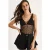 Geweven Gebreid Crewneck Blouse met Mesh Detail