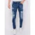 Jeans Heren – Spijkerbroek Heren Volwassenen – Stretch Jeans Heren – Destroyed / Ripped Jeans Heren Stonewashed – Slim Fit -1083- Blauw