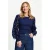 POM Amsterdam semi-transparante top met panterprint – donkerblauw