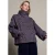 LOLALIZA tussenjas met print – aubergine/ecru