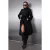 TRENDYOLMİLLA Dames Zwart Gestreept Lang Regular fit Jassen
