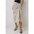 Geprinte Bodycon Satijnen Midi Rok met Split