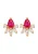 ELLI Oorbellen  goud / pink / transparant