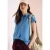 Blouse met overhangende schouders in denimlook