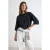 TRENDYOLMİLLA Dames Grijs Effen Driekwart mouw Relaxed fit Sweatshirts
