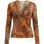 Warme top met lange mouwen en V-hals in slangenprint in verschillende tinten