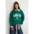TRENDYOLMİLLA Dames Groen Slogan Lang Oversized Sweatshirts