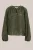 WE Fashion – Dames blouse met ballonmouwen en structuur – Regular fit – Olijfgroen –