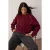 TRENDYOLMİLLA Dames Bordeaux Effen Lang Regular fit Sweatshirts