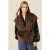 Oltre Soft Fabric Cape With Belt Brown