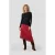Anytime satijnen asymmetrische midi rok donkerrood