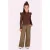 B.Nosy aansluitende longsleeve met glitters en ruches – bruin