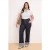 Trendyol Curve Dames Donkerblauw Effen Recht Hoge taille Grote maten Jeans