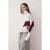 TRENDYOLMİLLA Dames Bordeaux Effen Lang Oversized Sweatshirts
