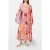 Scotch & Soda Printed Crinkle Maxi Dress Abstract Sun Pink