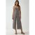 Wijde Been Bloemen Gebreide Jumpsuit met V-hals